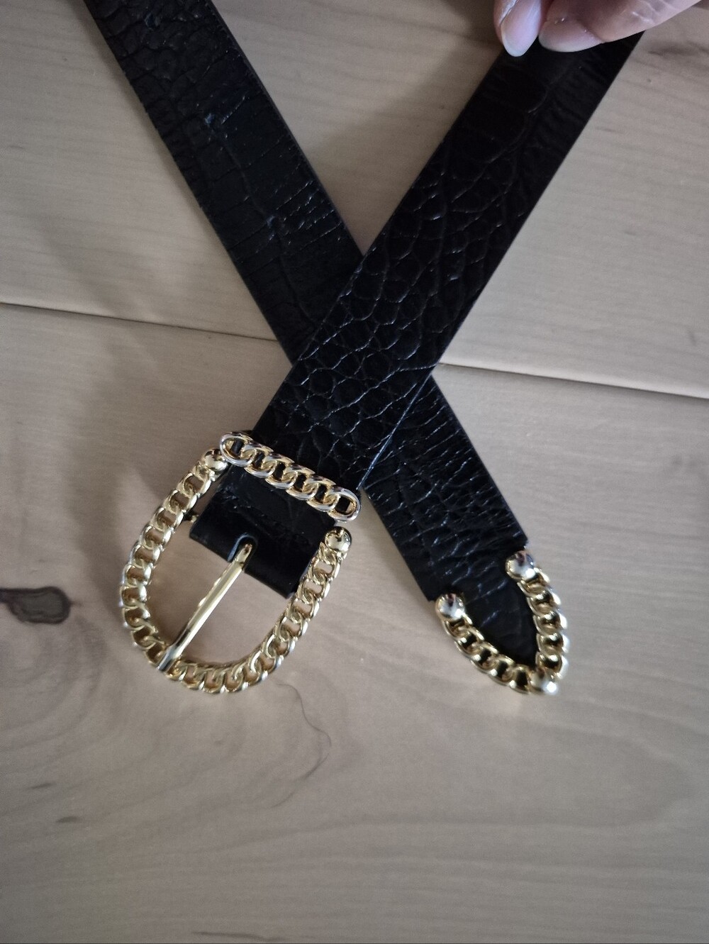 Maje Black Gold Leather belt - Size 1